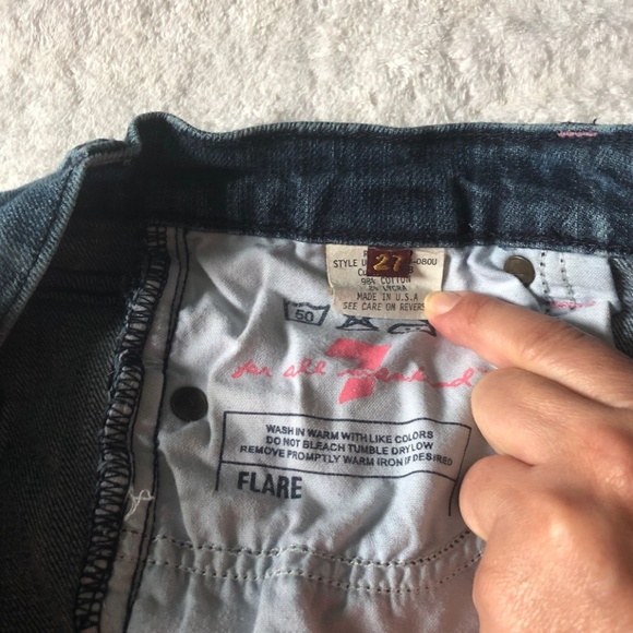 7 For All Mankind Pink Pocket Jeans - Picture 3 of 6